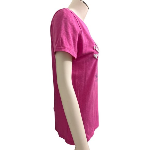Aeropostale Est. 87 Eastern Division Pink T-Shirt White & Blue Logo Size L - Picture 3 of 6